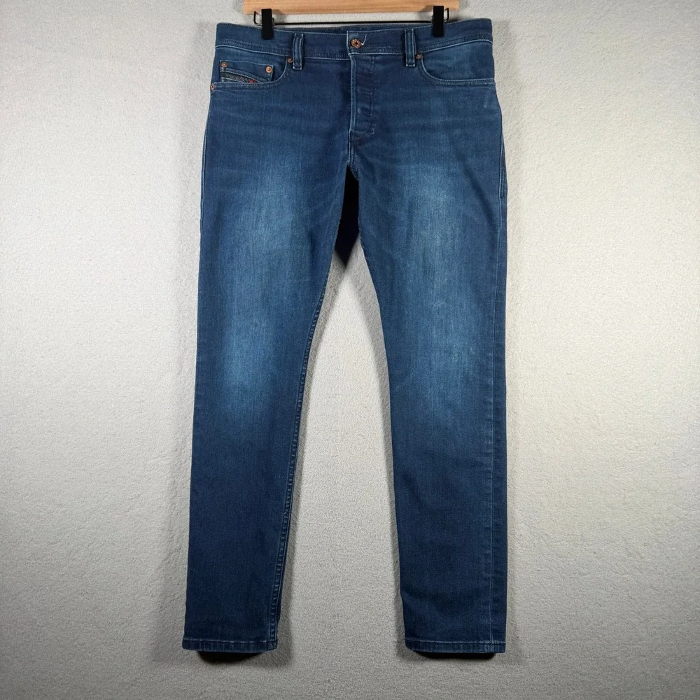 Diesel Tepphar Slim-Carrot Blue Jeans Mens 32x30 (Measures 34x29) Medium Wash